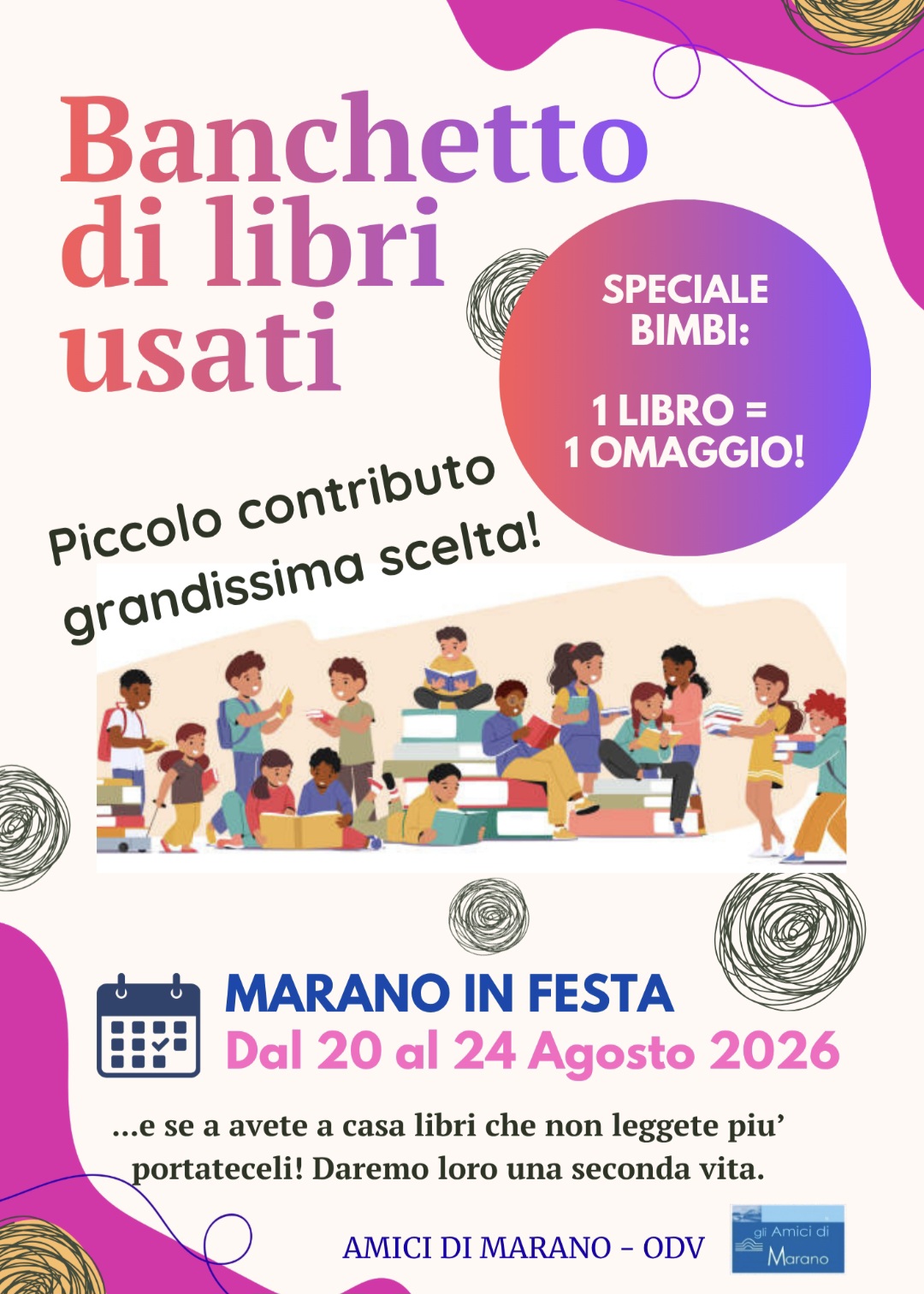 Al momento stai visualizzando Banchetto di vendita libri alla Marano in Festa 2026